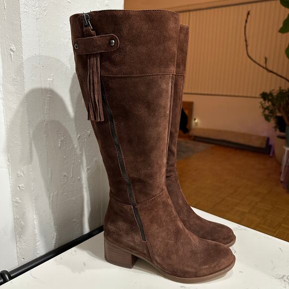 Naturalizer Women's Demi Wide-Calf Tall Zip-Up Boots Dark Brown Suede,Size 4,New - Picture 5 of 9